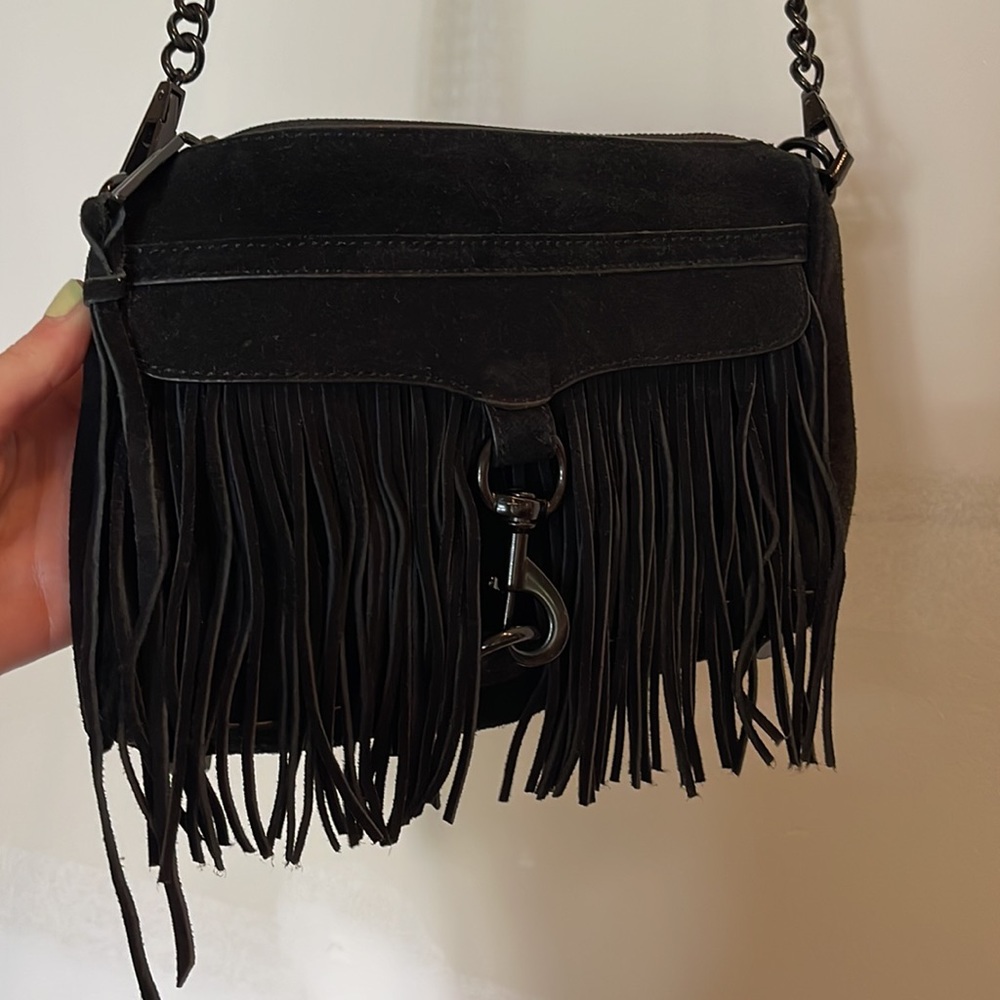 Crossbody Suede Black Fringe Rebecca Minkoff Purse